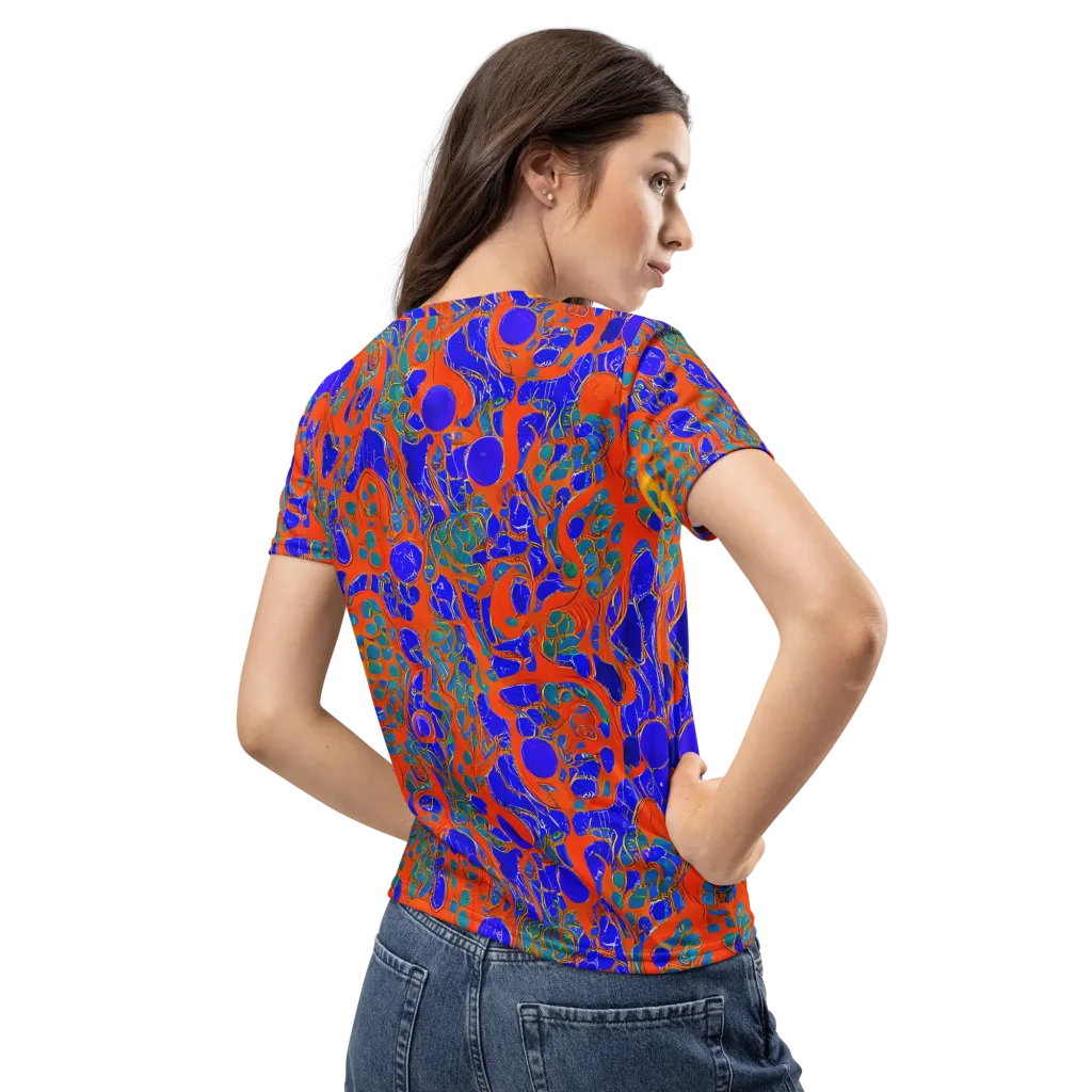 Burning Mosaic on Women's Crew Neck T-Shirt — Back