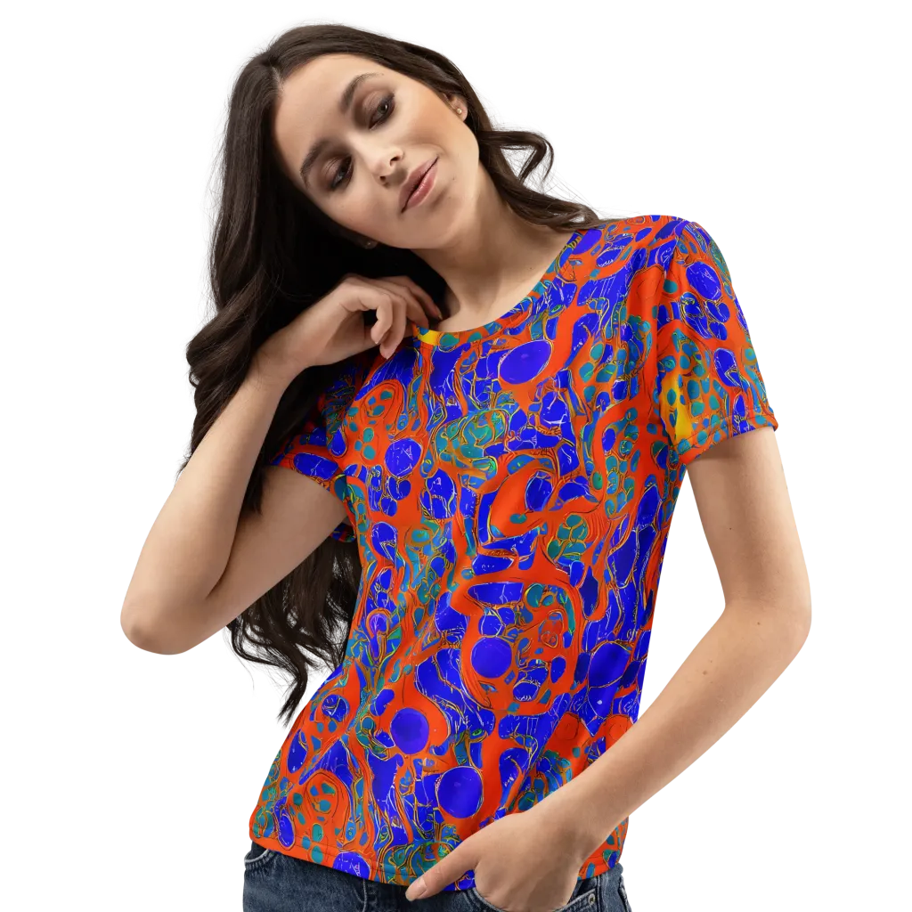 Burning Mosaic on Women's Crew Neck T-Shirt — Left Front