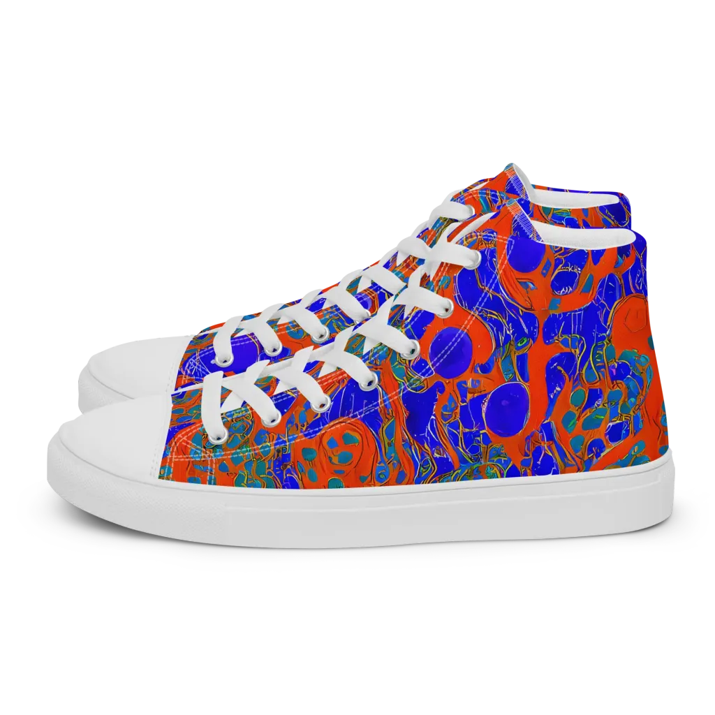 Burning Mosaic on Women's High Top Canvas Shoes — Left