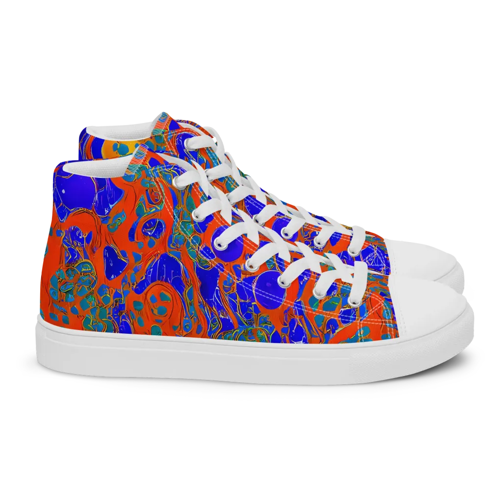Burning Mosaic on Women's High Top Canvas Shoes — Right