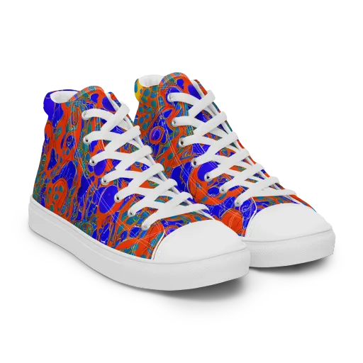 Burning Mosaic on a Women's High Top Canvas Shoes