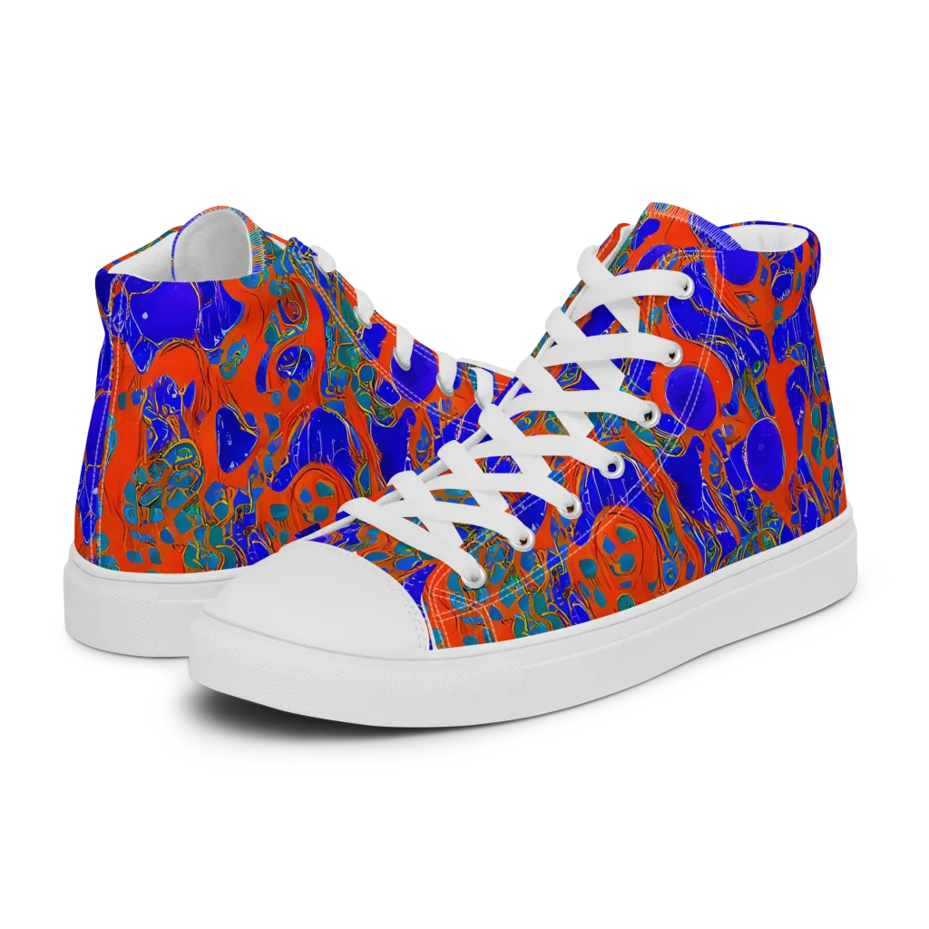 Burning Mosaic on Women's High Top Canvas Shoes — Left