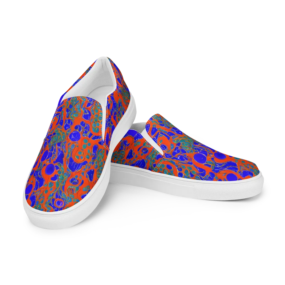 Burning Mosaic on Men's Slip-On Canvas Shoes — Left Front