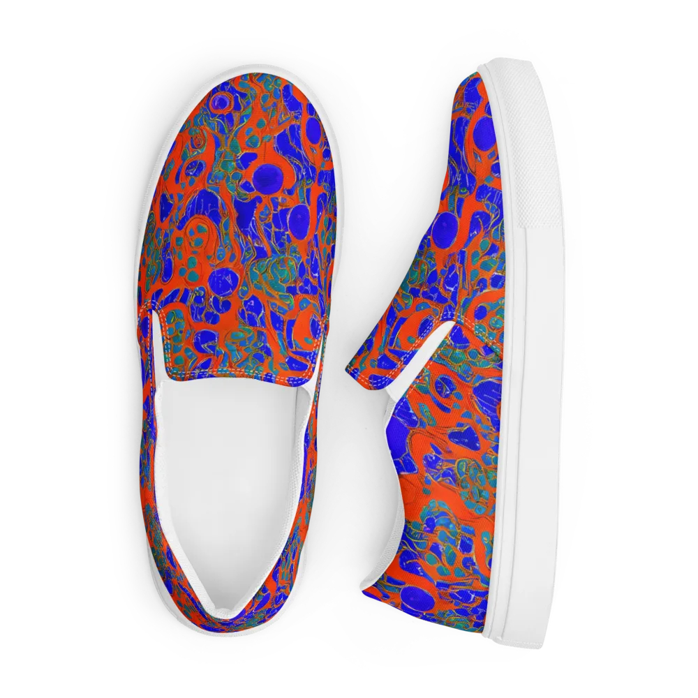 Burning Mosaic on Men's Slip-On Canvas Shoes — Front