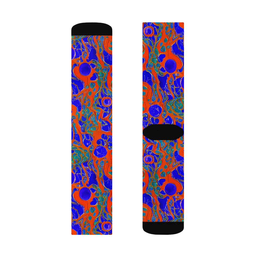 Burning Mosaic on Socks — Left Sock