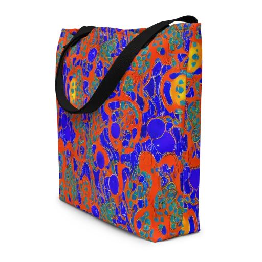 Burning Mosaic on a Large Tote Bag W/ Pocket