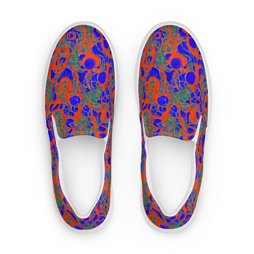 Burning Mosaic on Women's Slip-On Canvas Shoes — Front