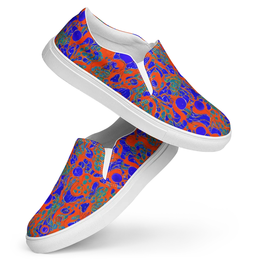 Burning Mosaic on Women's Slip-On Canvas Shoes — Front