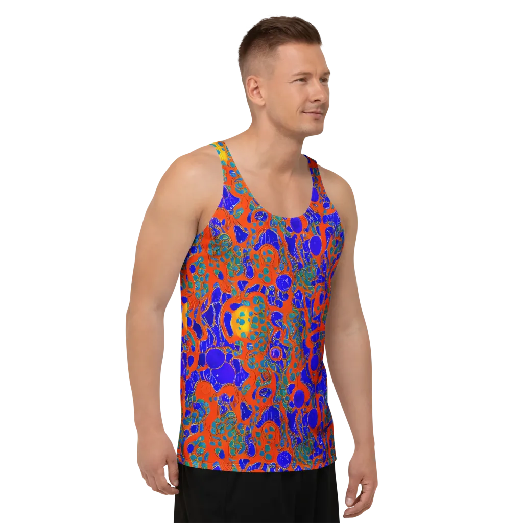 Burning Mosaic on Men's Tank Top — Right Front