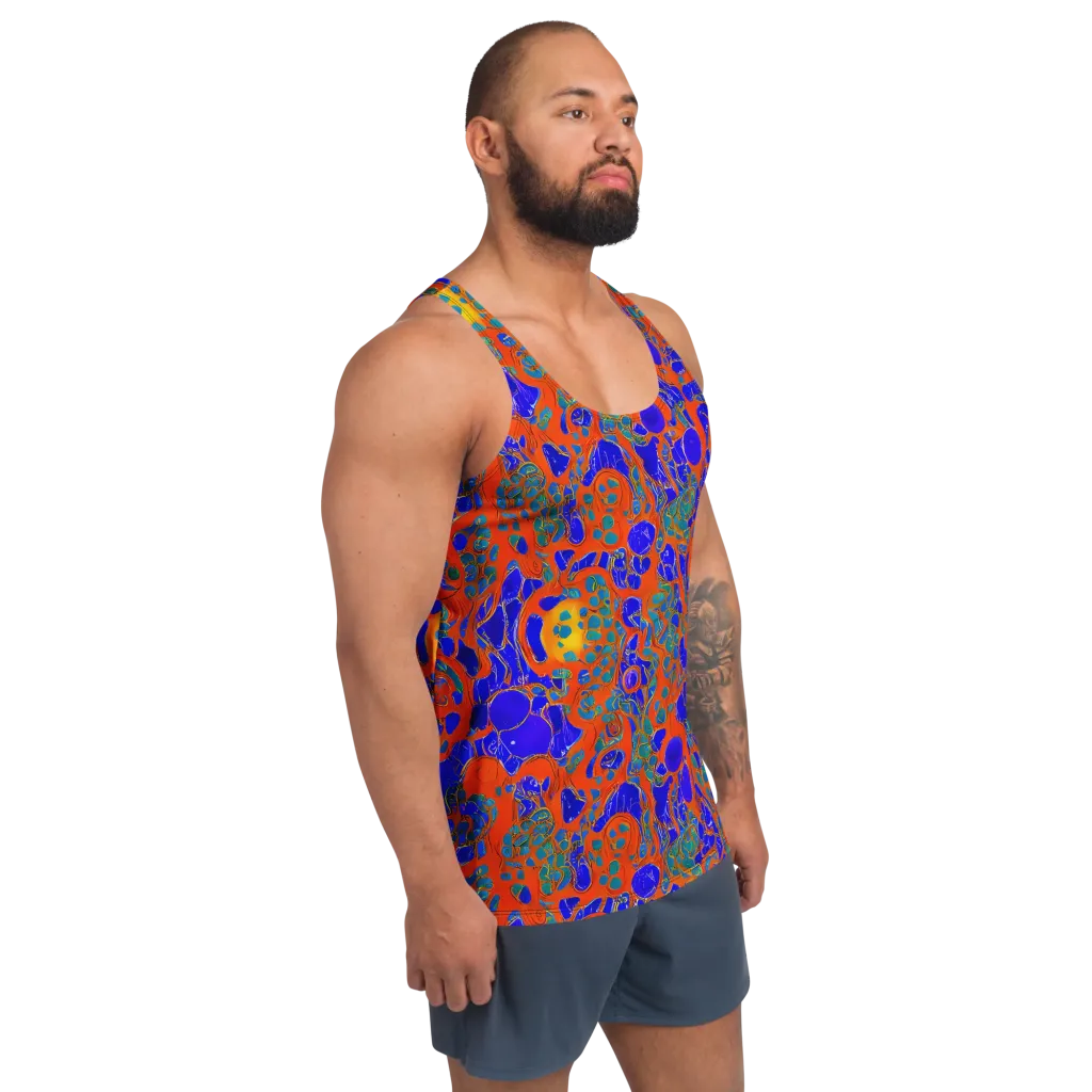 Burning Mosaic on Men's Tank Top — Right Front