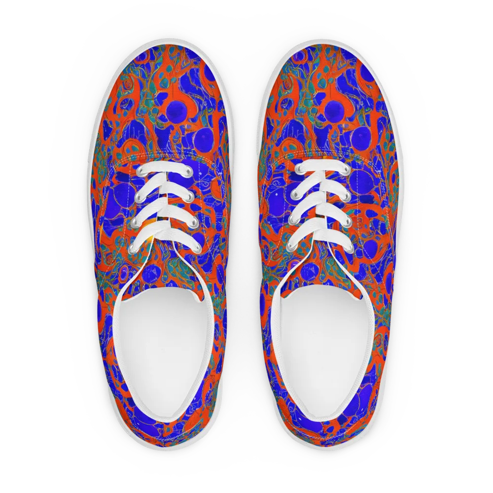 Burning Mosaic on Men's Lace-Up Canvas Shoes — Front