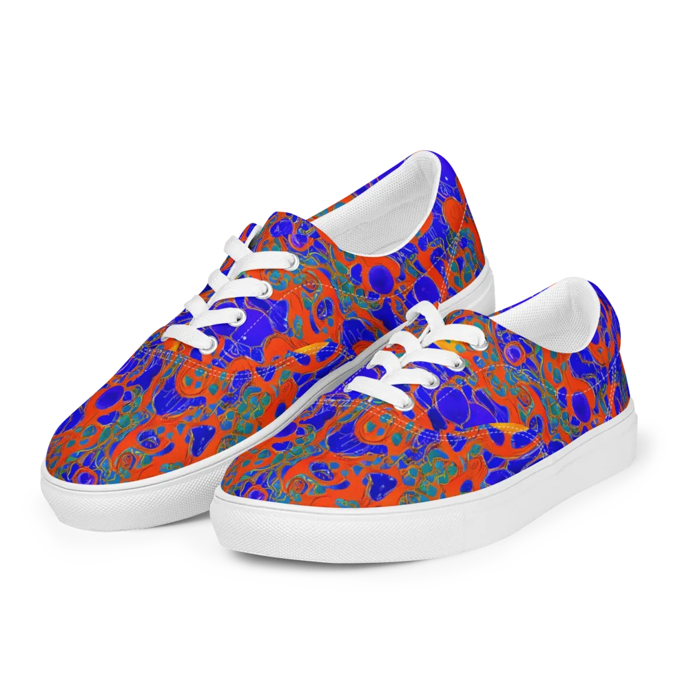 Burning Mosaic on Men's Lace-Up Canvas Shoes — Left Front