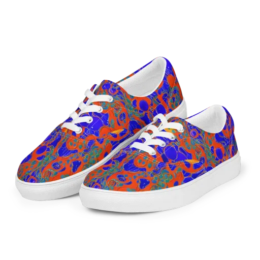Burning Mosaic on a Men's Lace-Up Canvas Shoes