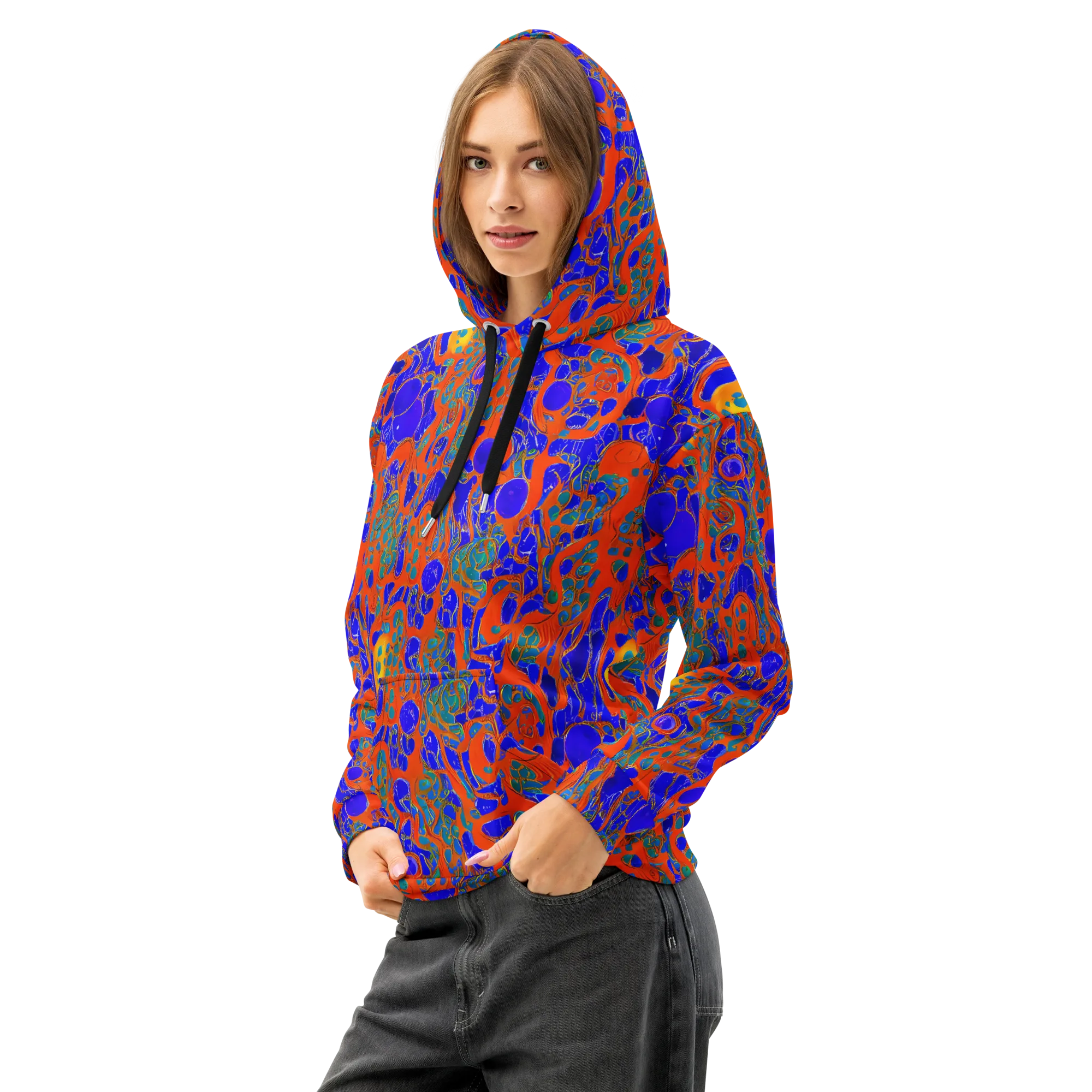 Burning Mosaic on Cotton Hoodie — Left Front