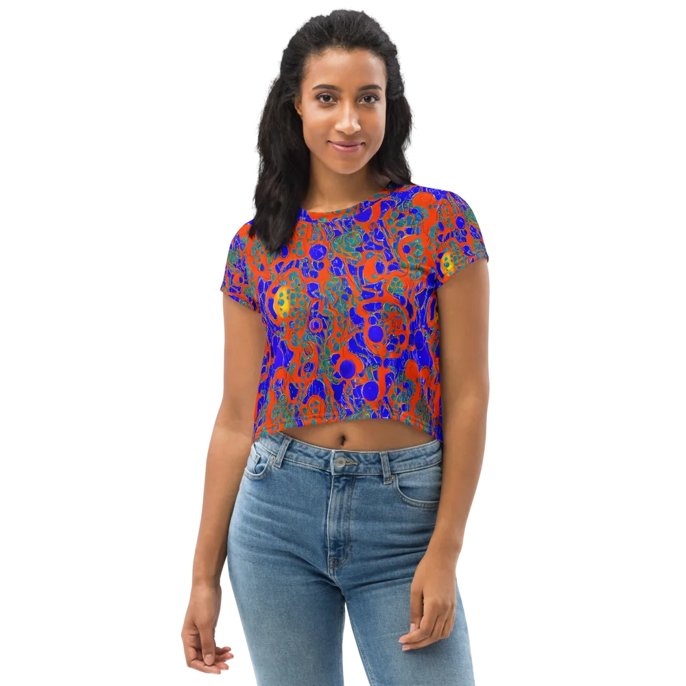 Burning Mosaic on Crop Tee — Front