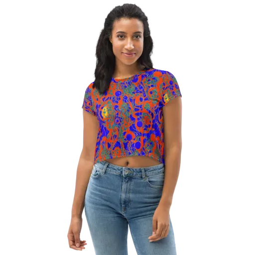 Burning Mosaic on a Crop Tee