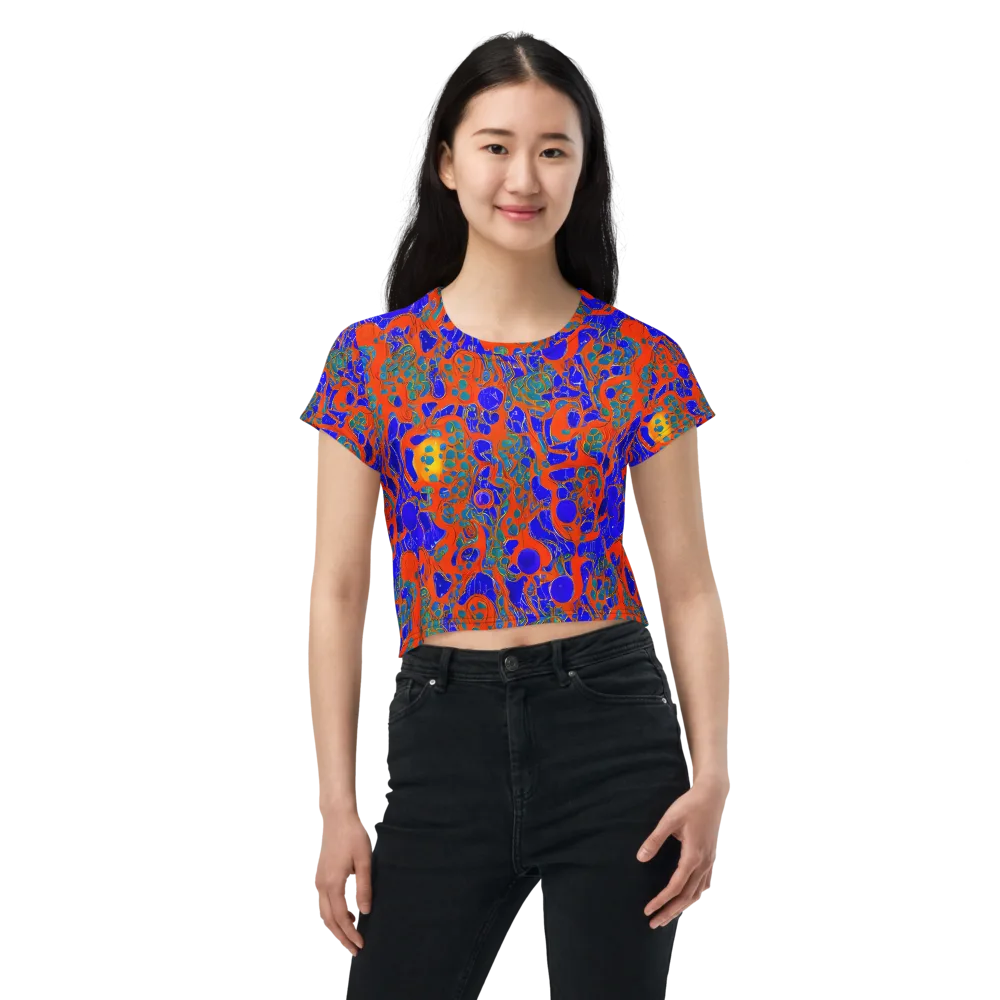 Burning Mosaic on Crop Tee — Front
