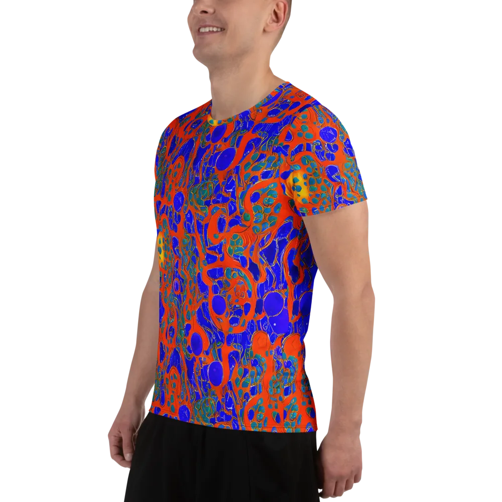 Burning Mosaic on Men's Athletic T-Shirt — Left