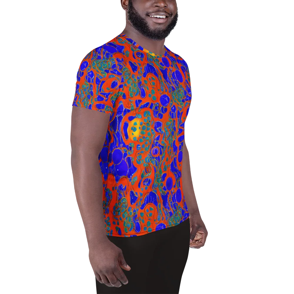 Burning Mosaic on Men's Athletic T-Shirt — Right