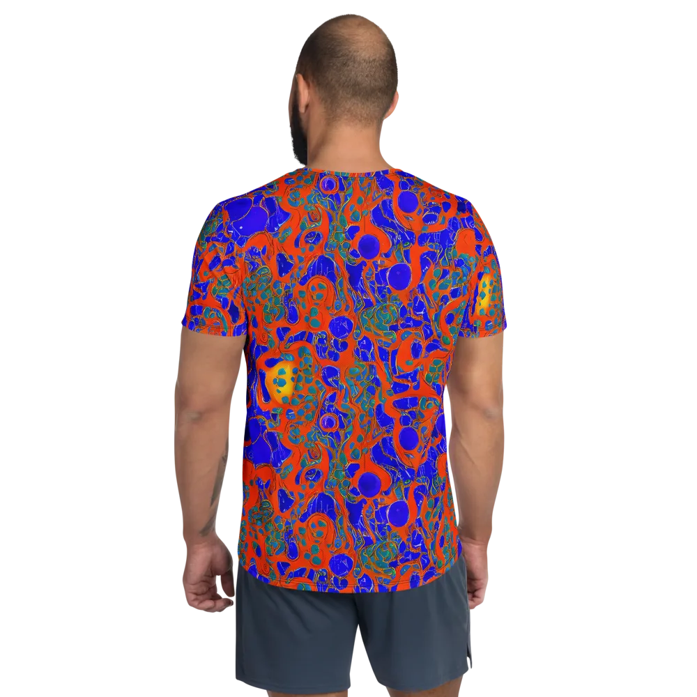 Burning Mosaic on Men's Athletic T-Shirt — Back
