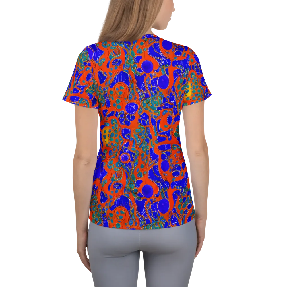 Burning Mosaic on Women's Athletic T-Shirt — Back