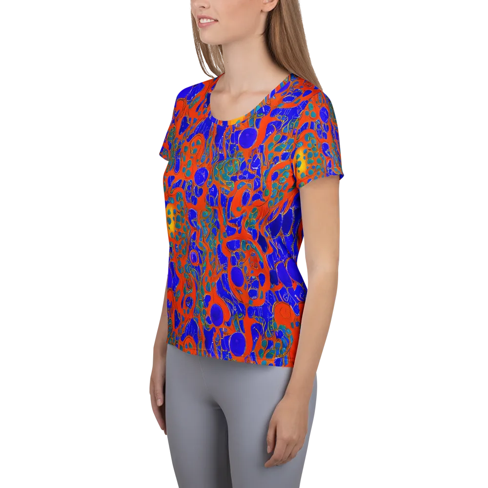 Burning Mosaic on Women's Athletic T-Shirt — Left