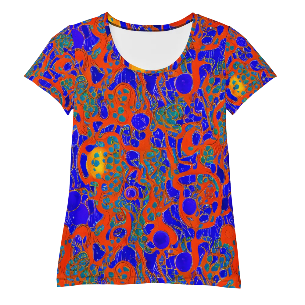 Burning Mosaic on Women's Athletic T-Shirt — Front
