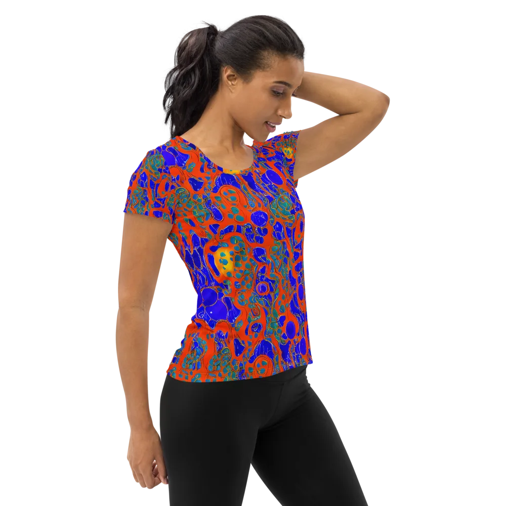 Burning Mosaic on Women's Athletic T-Shirt — Right