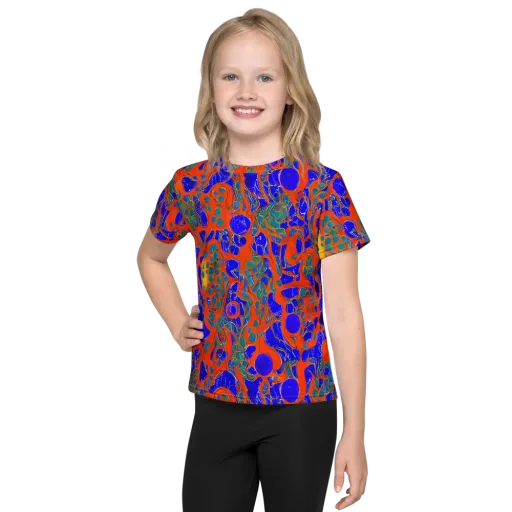 Burning Mosaic on a Kids Crew Neck T-Shirt