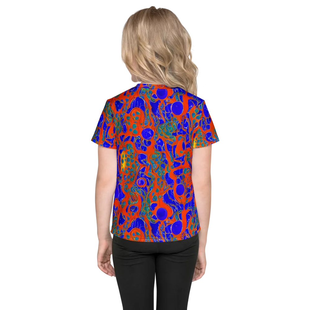 Burning Mosaic on Kids Crew Neck T-Shirt — Back