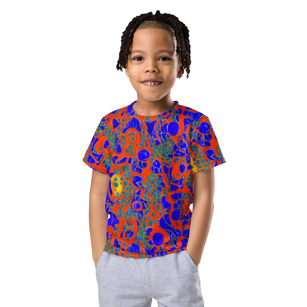 Burning Mosaic on Kids Crew Neck T-Shirt — Front