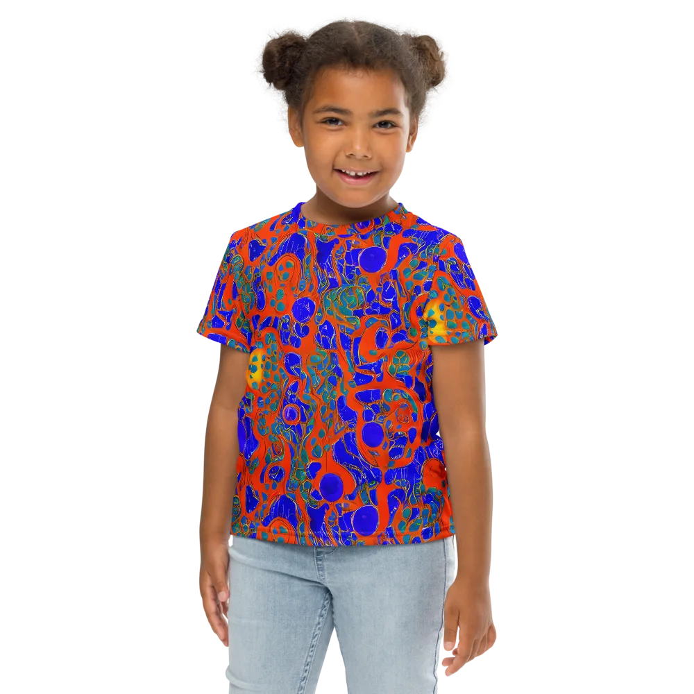 Burning Mosaic on Kids Crew Neck T-Shirt — Front