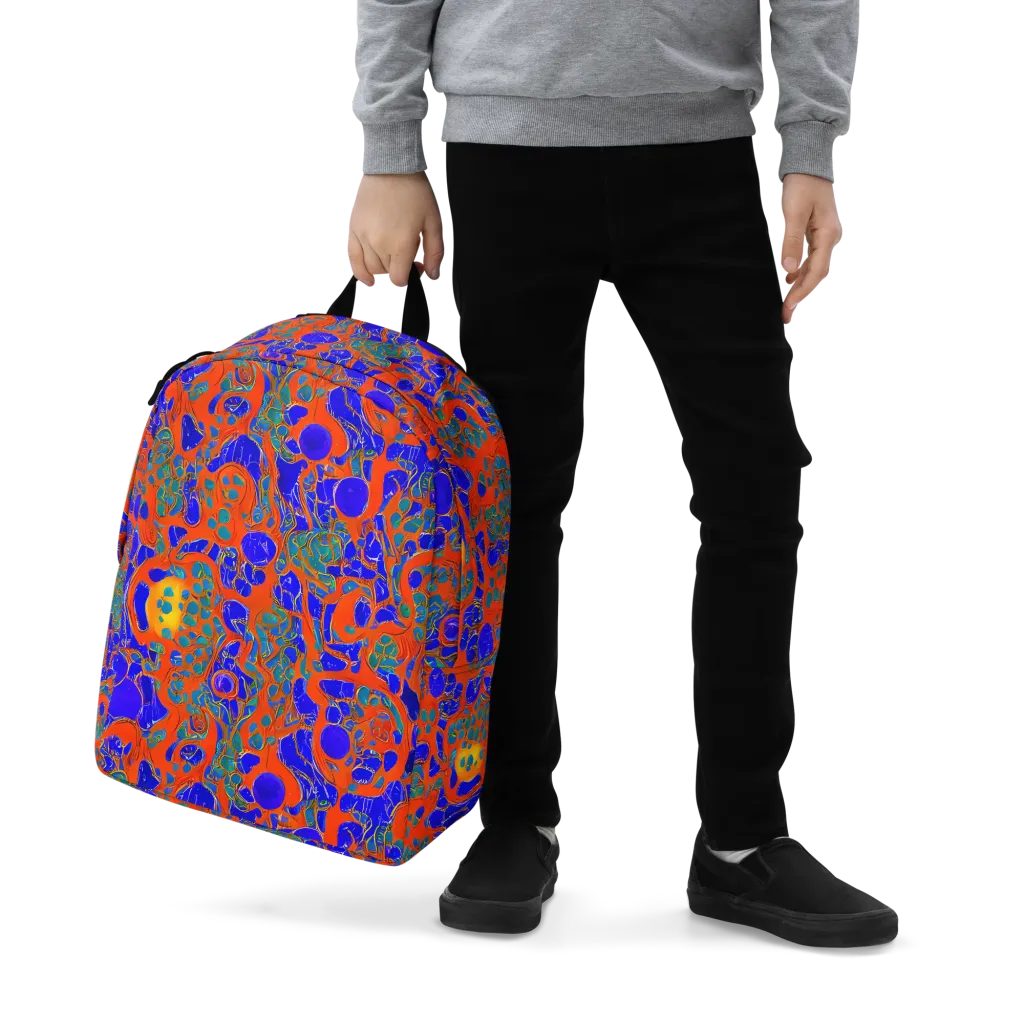 Burning Mosaic on Minimalist Backpack — Zoomed-in