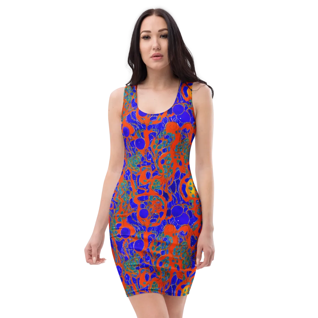 Burning Mosaic on Bodycon Dress — Front