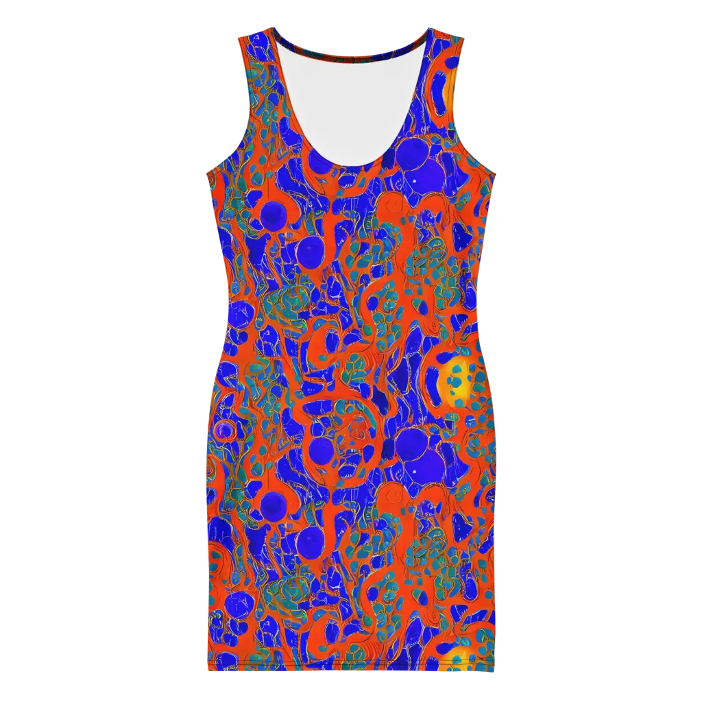 Burning Mosaic on Bodycon Dress — Front