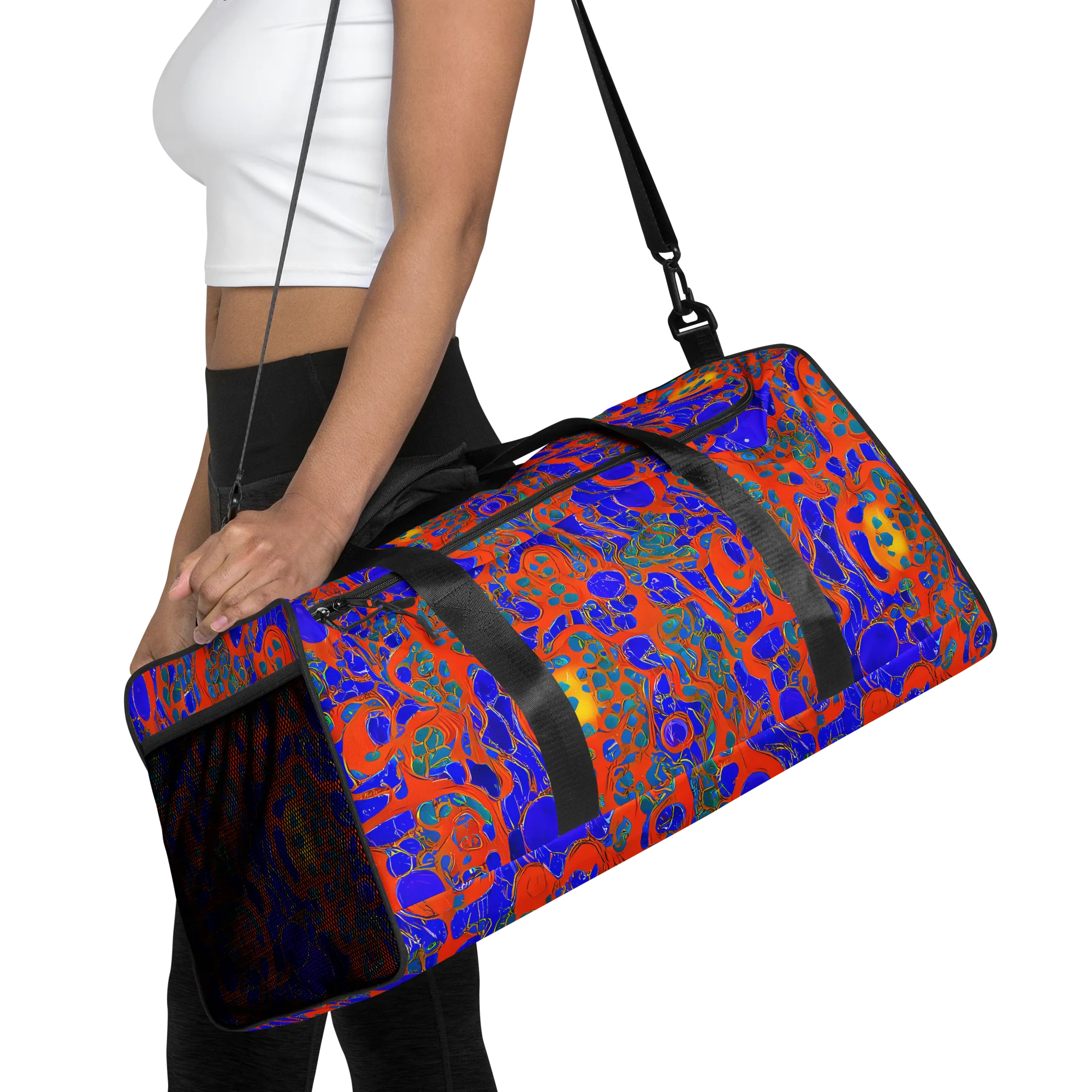 Burning Mosaic on Duffle Bag — Front