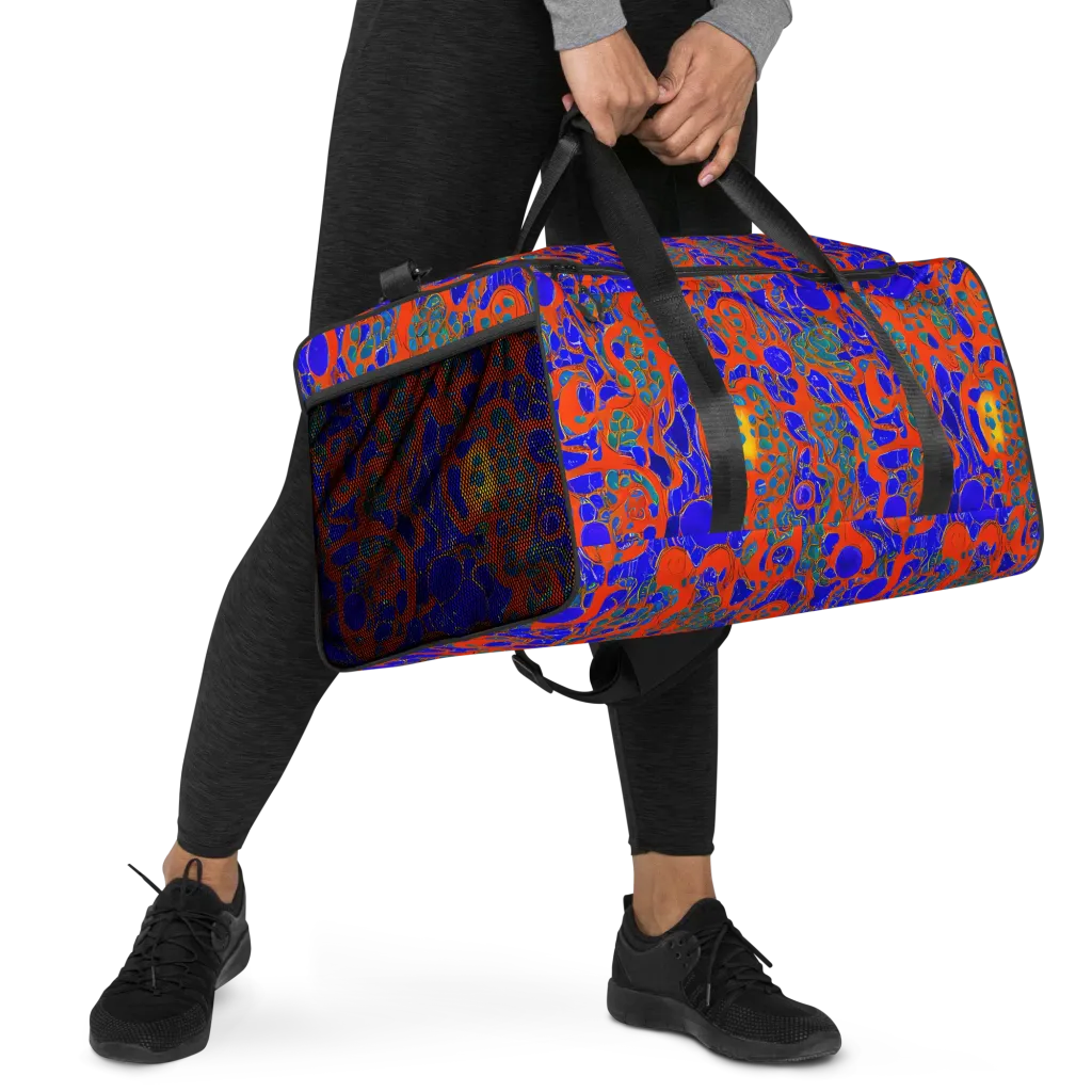 Burning Mosaic on Duffle Bag — Right Front