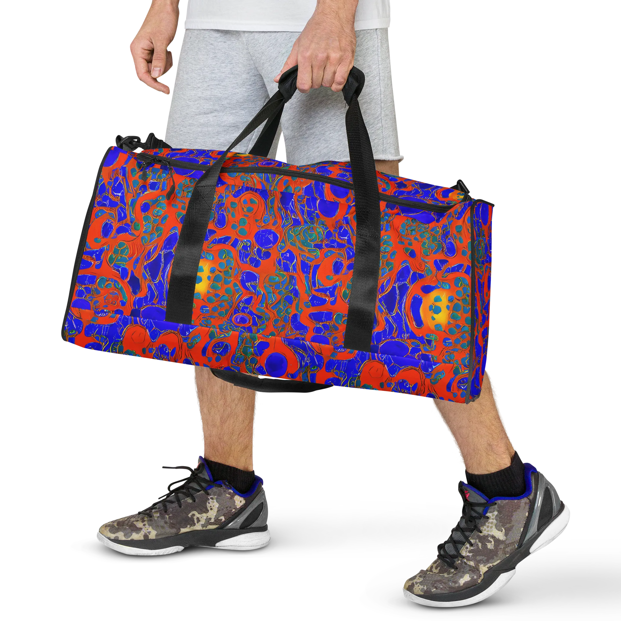 Burning Mosaic on Duffle Bag — Front