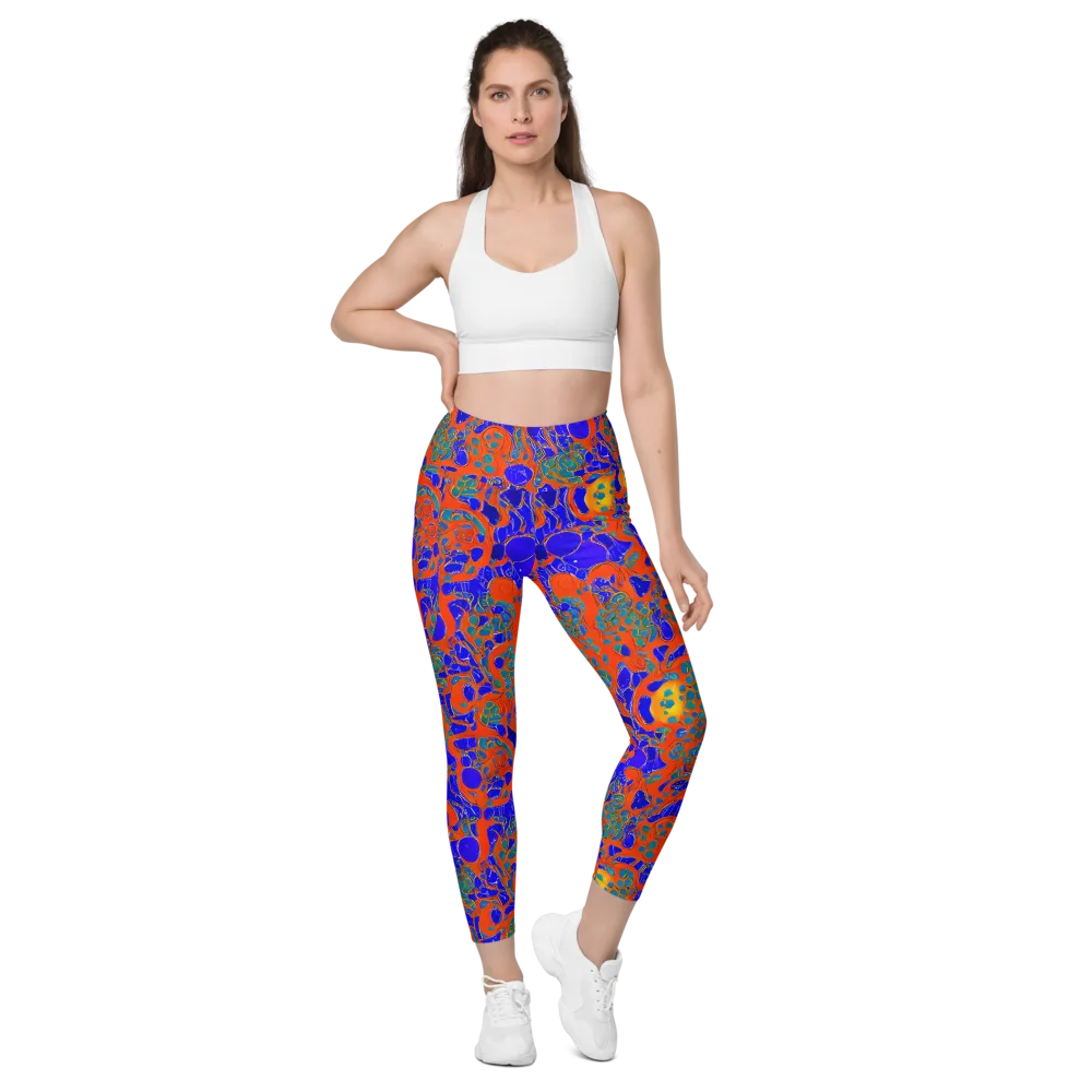 Burning Mosaic on Leggings with Pockets — Front