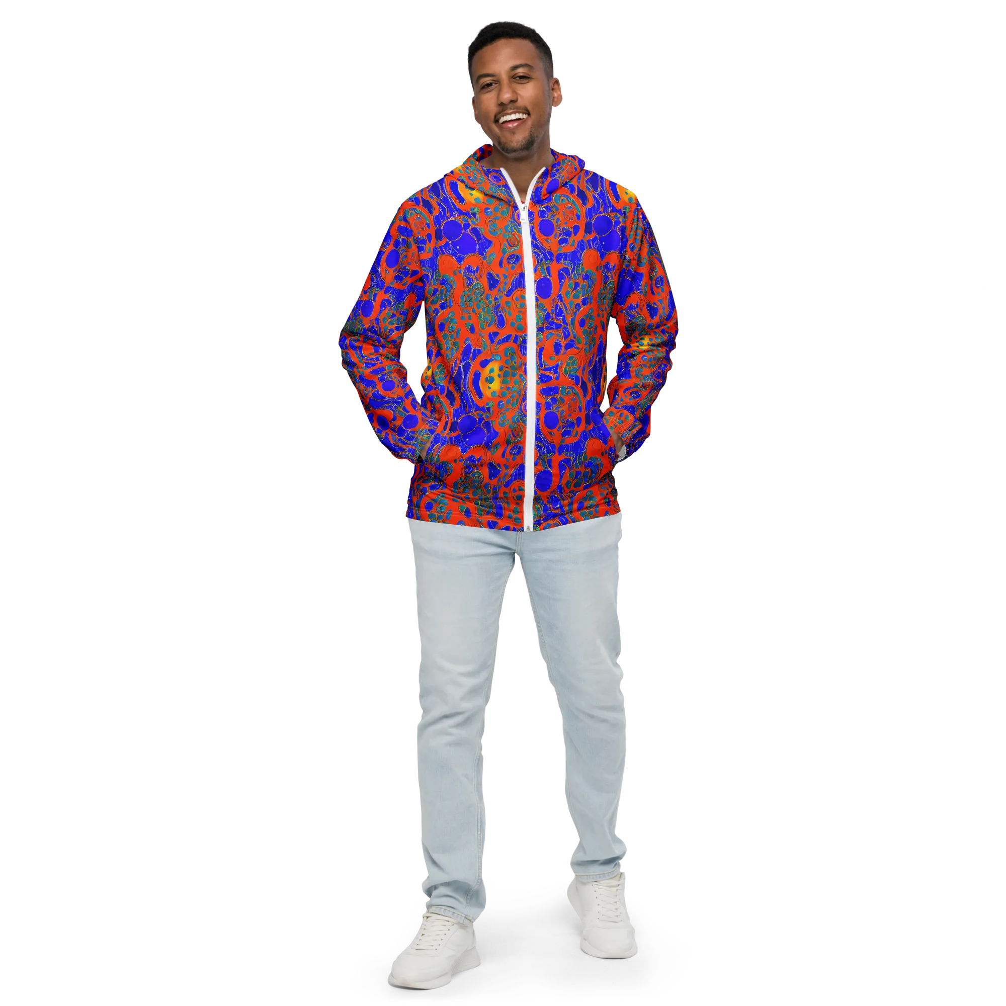 Burning Mosaic on Men's Windbreaker — Front