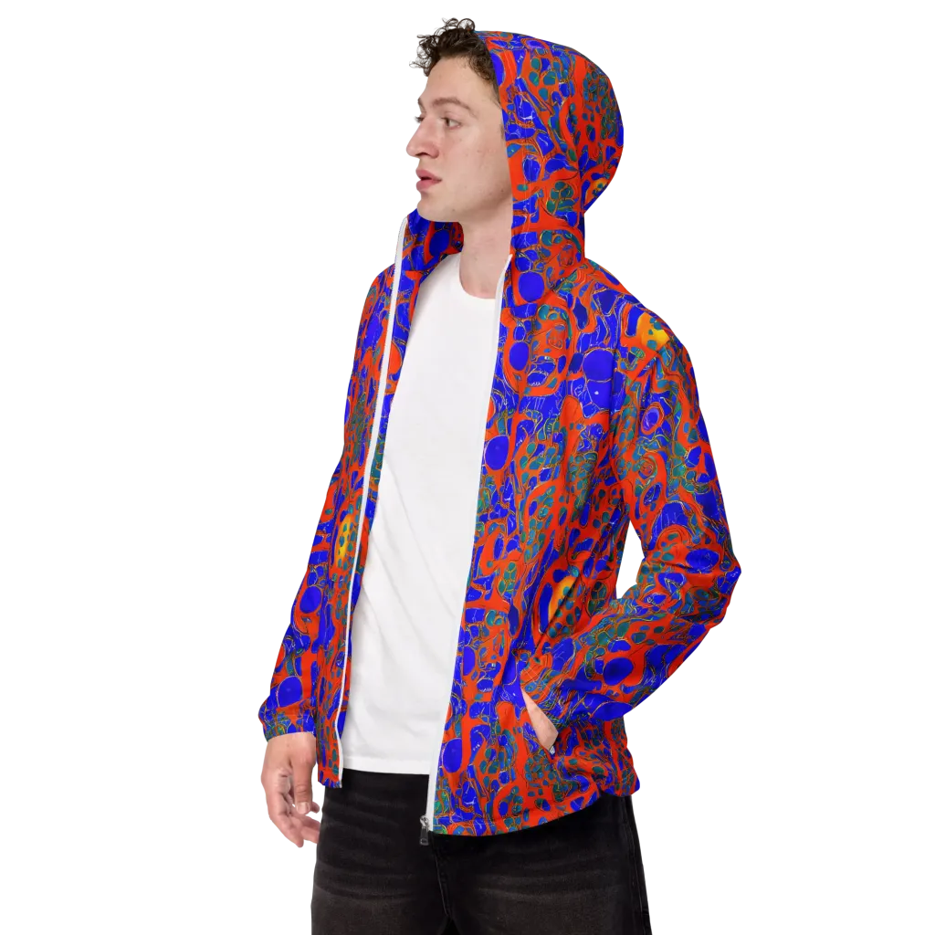 Burning Mosaic on Men's Windbreaker — Left Front
