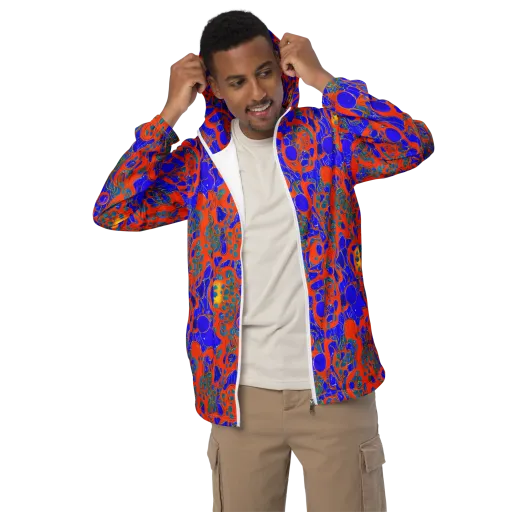 Burning Mosaic on a Men's Windbreaker