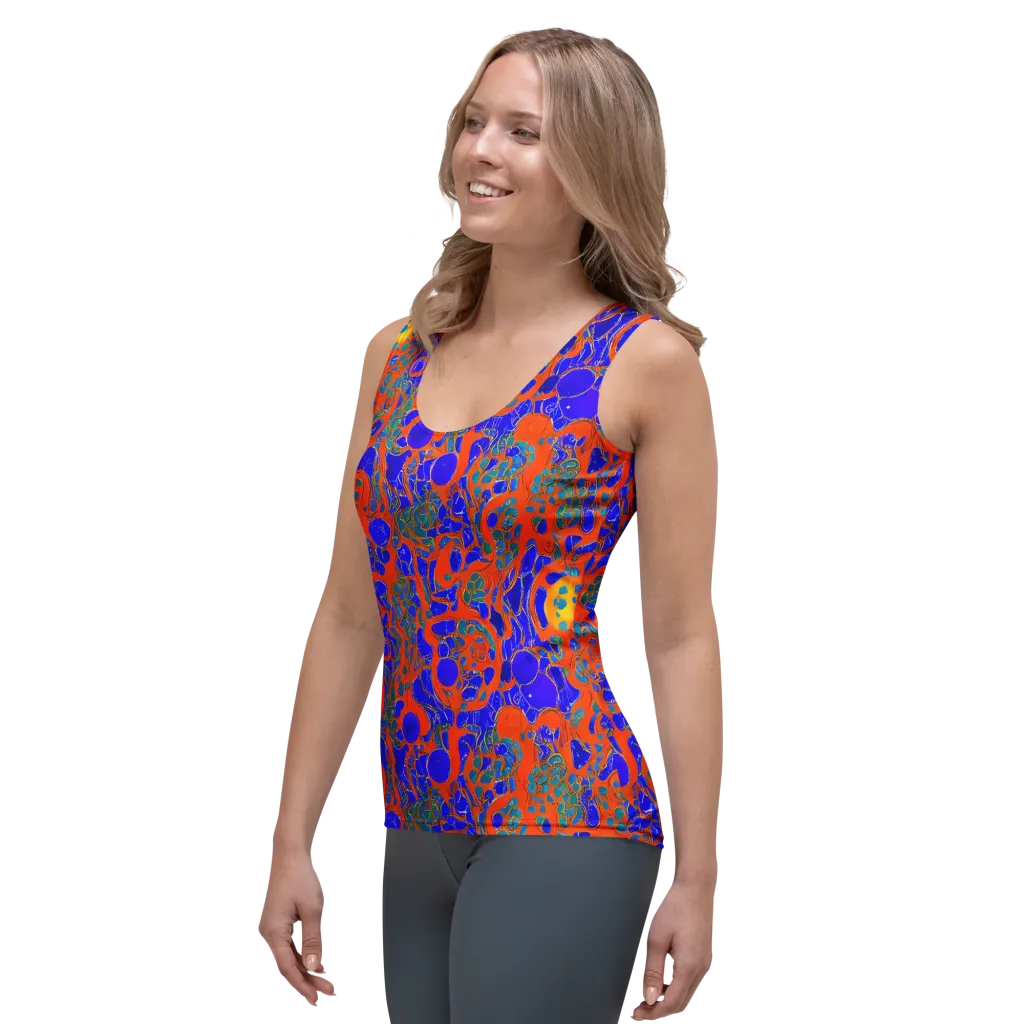 Burning Mosaic on Women's Tank Top — Left Front