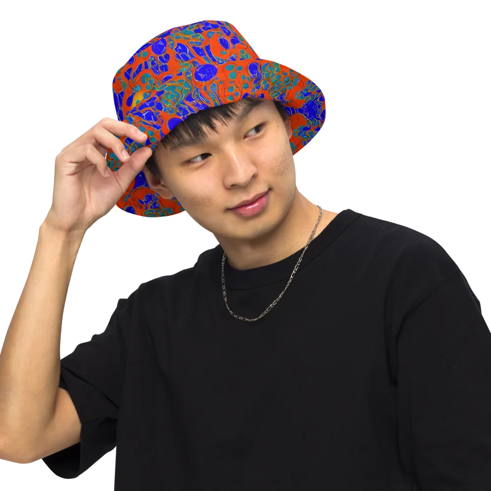 Burning Mosaic on Reversible Bucket Hat — Front Inside