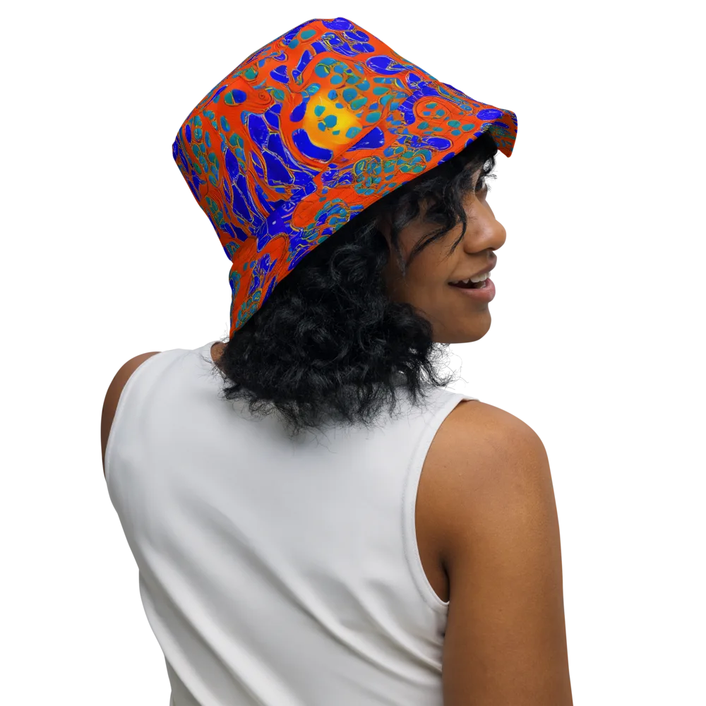 Burning Mosaic on Reversible Bucket Hat — Right Outside