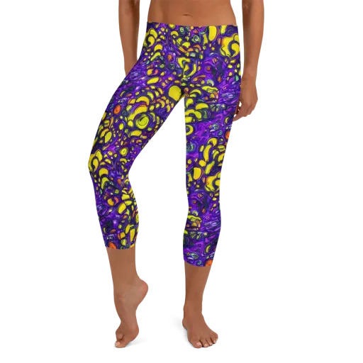 Lemon Labyrinth on a Capri Leggings