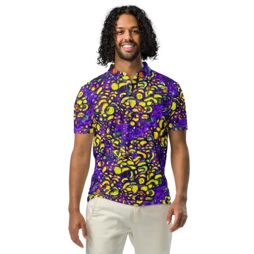 Lemon Labyrinth on a Men's Slim Fit Polo Shirt