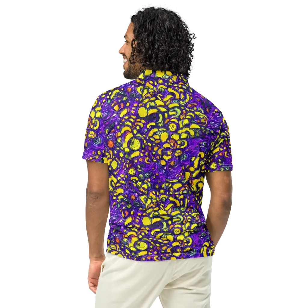 Lemon Labyrinth on Men's Slim Fit Polo Shirt — Back