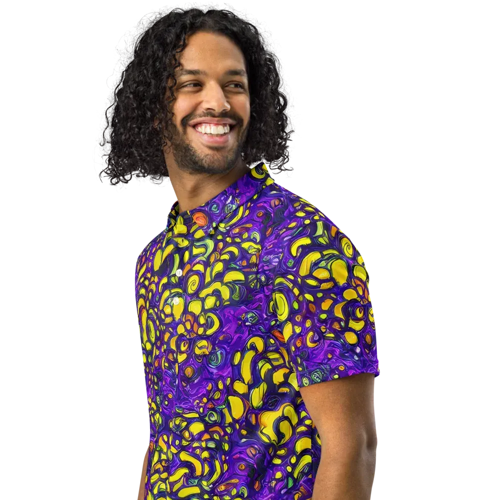 Lemon Labyrinth on Men's Slim Fit Polo Shirt — Left Front
