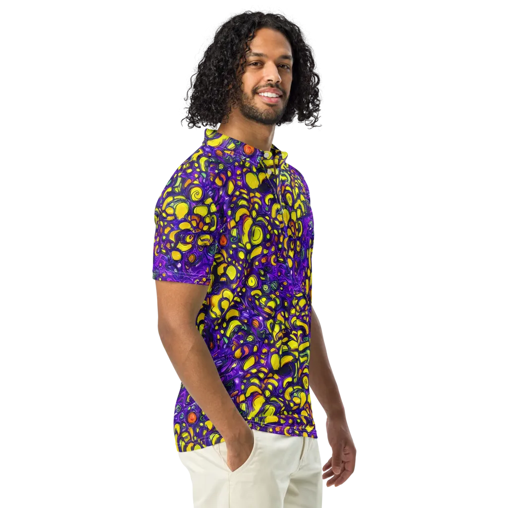Lemon Labyrinth on Men's Slim Fit Polo Shirt — Right Front